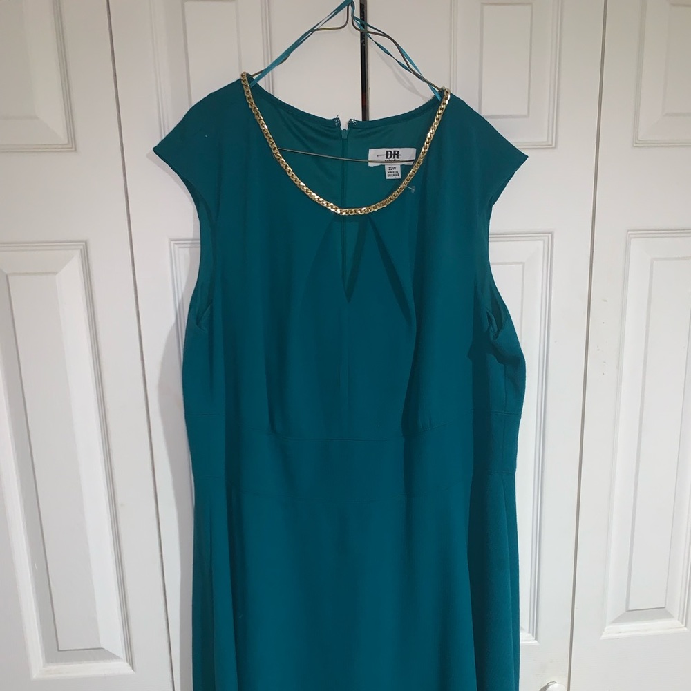 Teal and Gold cocktail dress